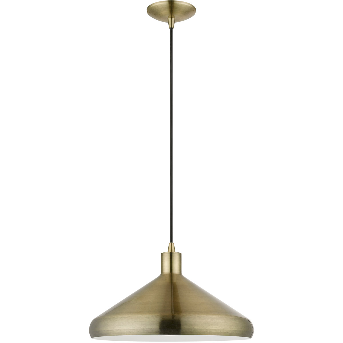 Geneva 1 Light 15.25 inch Antique Brass Pendant Ceiling Light