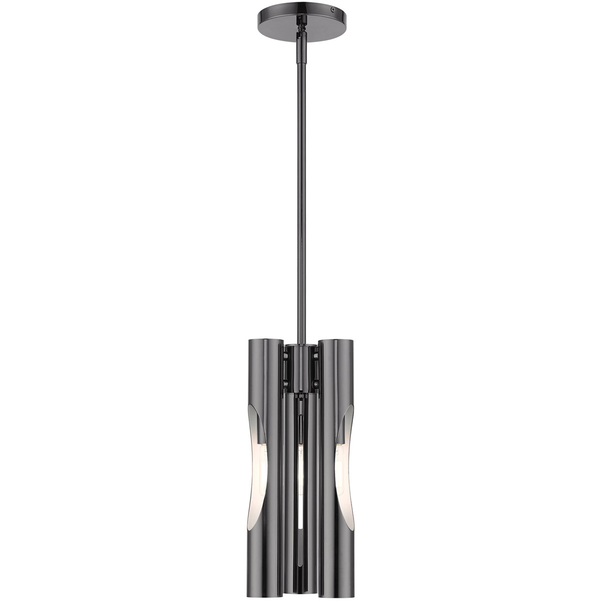 Acra 3 Light 6.25 inch Black Chrome Pendant Chandelier Ceiling Light