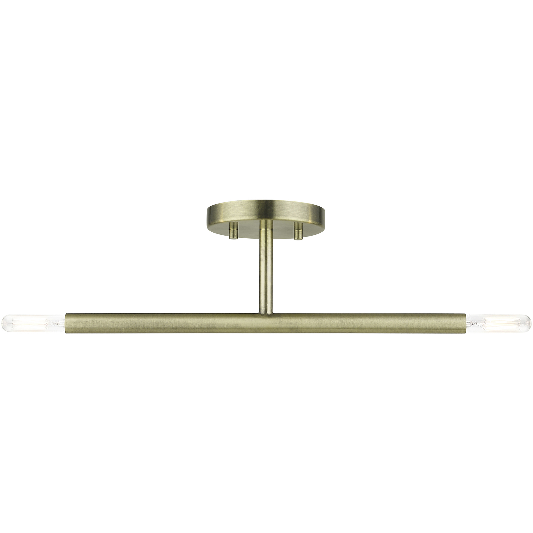 Copenhagen 2 Light 5.13 inch Antique Brass Semi-Flush Ceiling Light