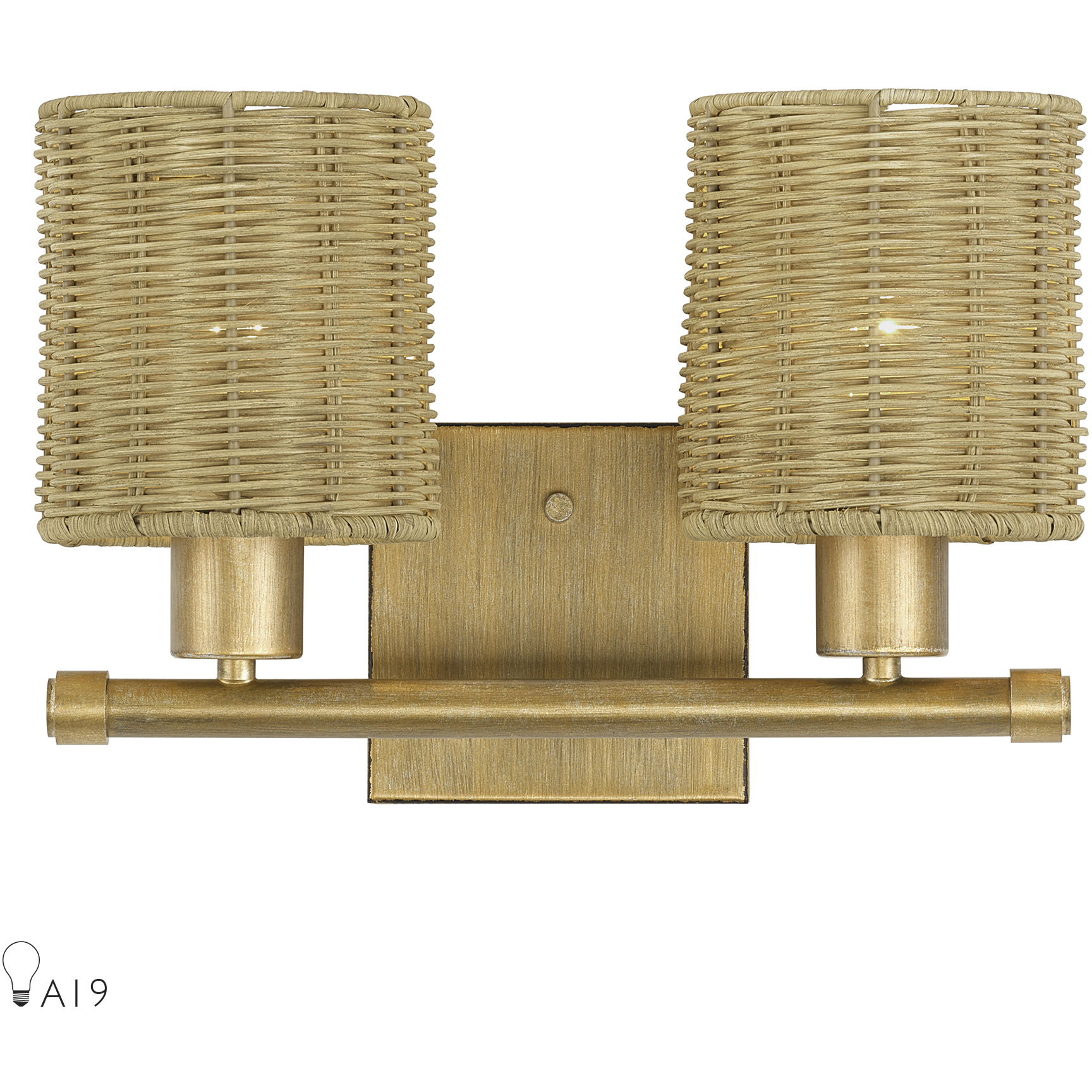 Weavington 2 Light 14 inch Antique Gold Leaf Vanity Sconce Wall Light