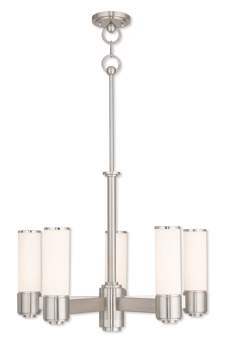 Weston 5 Light 24 inch Brushed Nickel Dinette Chandelier Ceiling Light