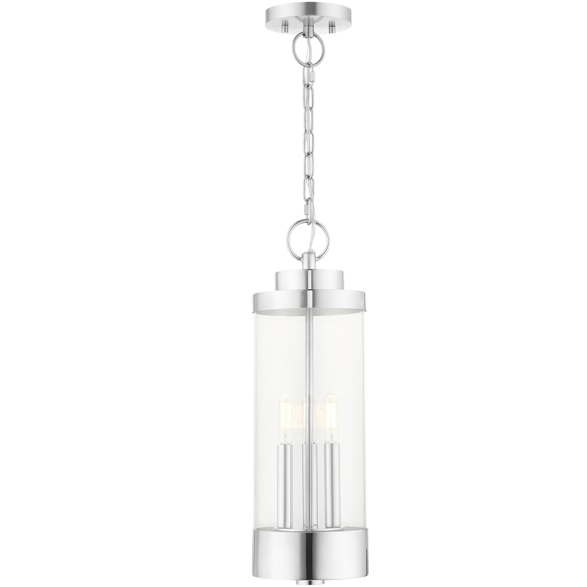Hillcrest 3 Light 6.38 inch Polished Chrome Large Outdoor Pendant Lantern