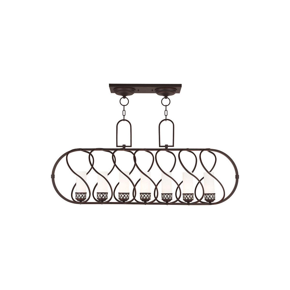 Westfield 7 Light 48 inch Olde Bronze Linear Chandelier Ceiling Light