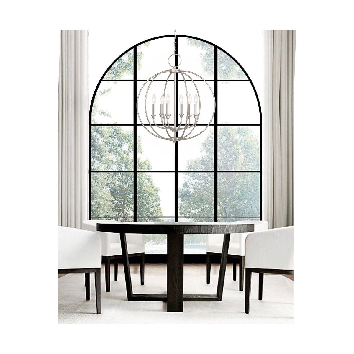 Milania 6 Light 25 inch Brushed Nickel Chandelier Ceiling Light