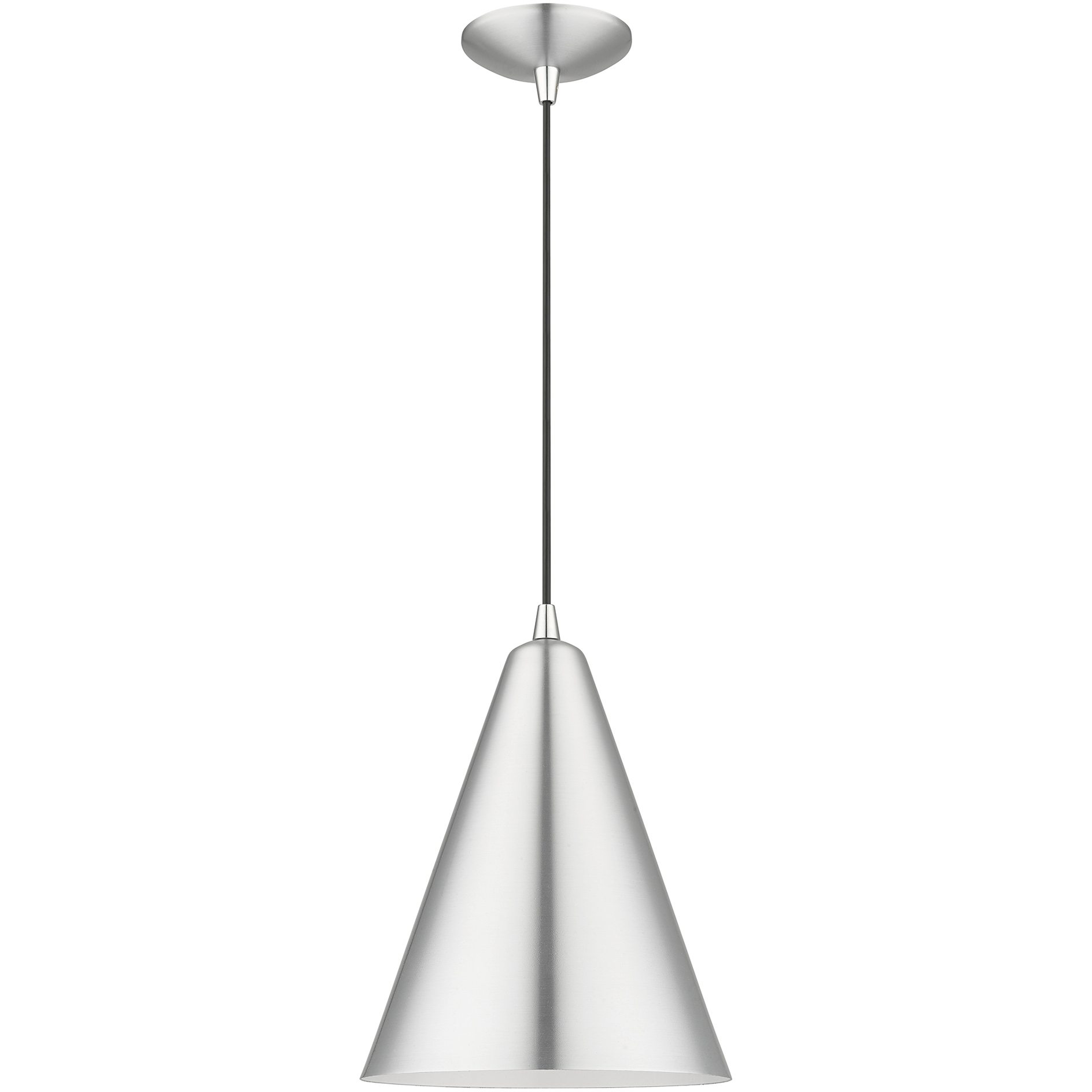 Dulce 1 Light 10 inch Brushed Aluminum with Polished Chrome Accents Cone Pendant Ceiling Light