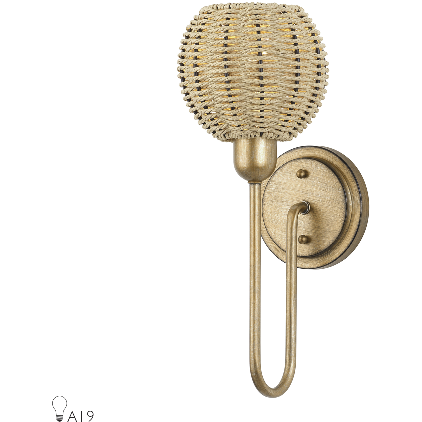 Summervine Wall Sconce Wall Light in Antique Gold Leaf, Single