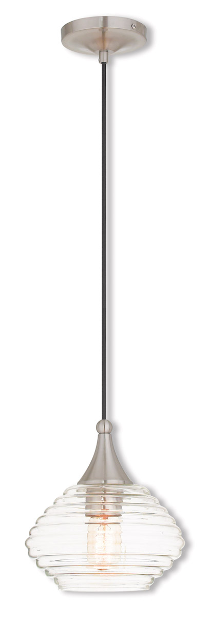 Art Glass 1 Light 8.25 inch Brushed Nickel Mini Pendant Ceiling Light