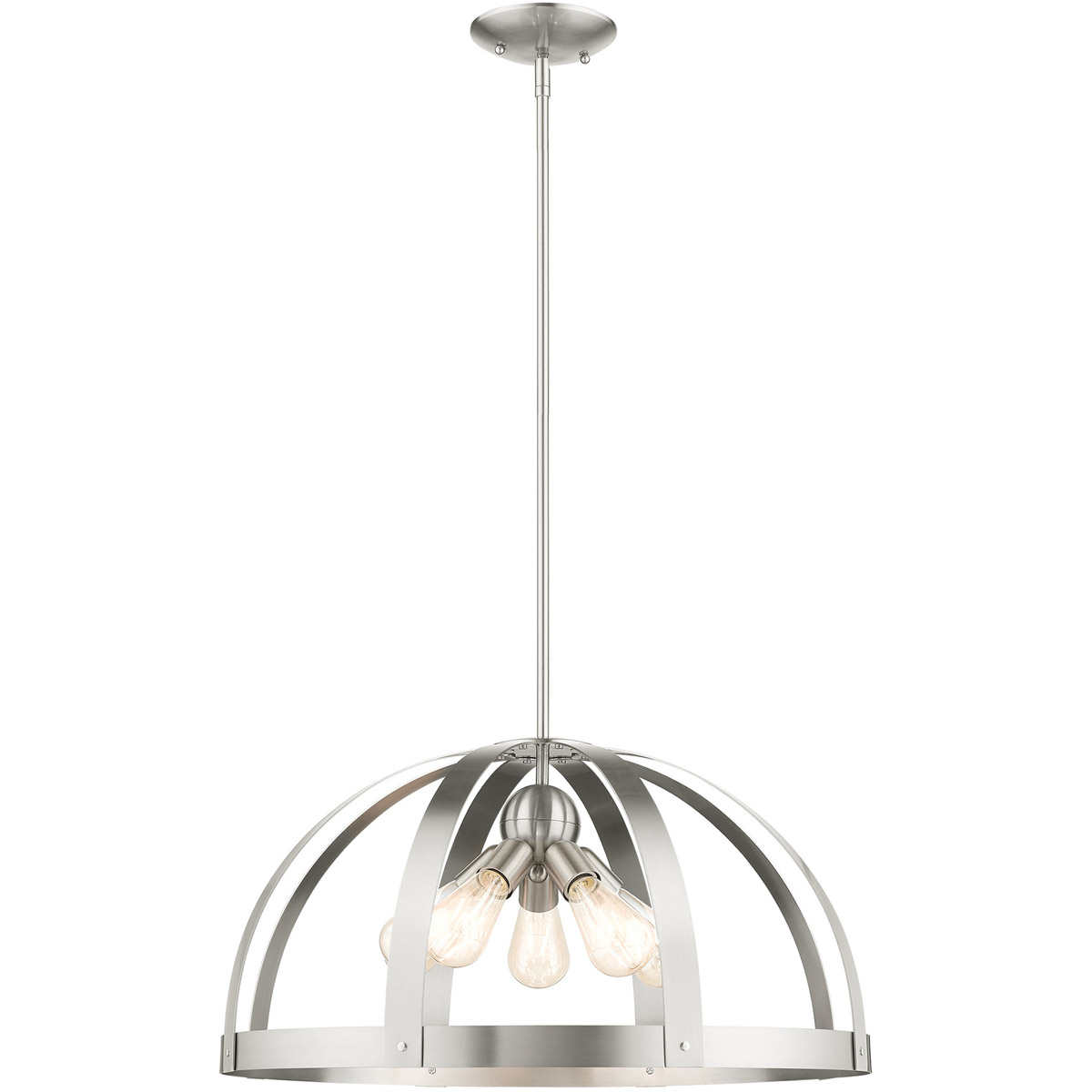 Stoneridge 5 Light 24 inch Brushed Nickel Pendant Chandelier Ceiling Light