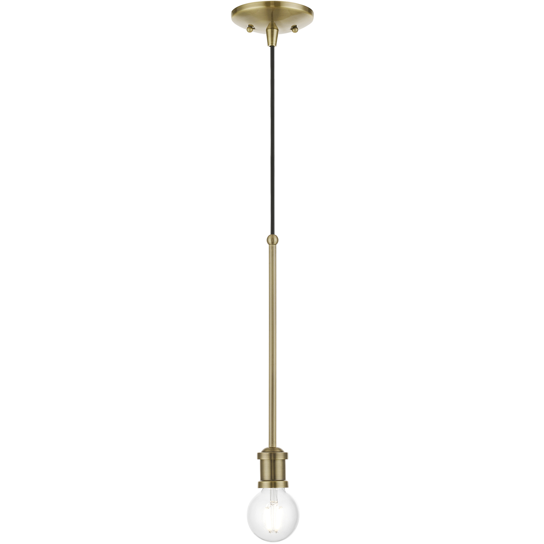 Lansdale 1 Light 5 inch Antique Brass Single Pendant Ceiling Light, Single