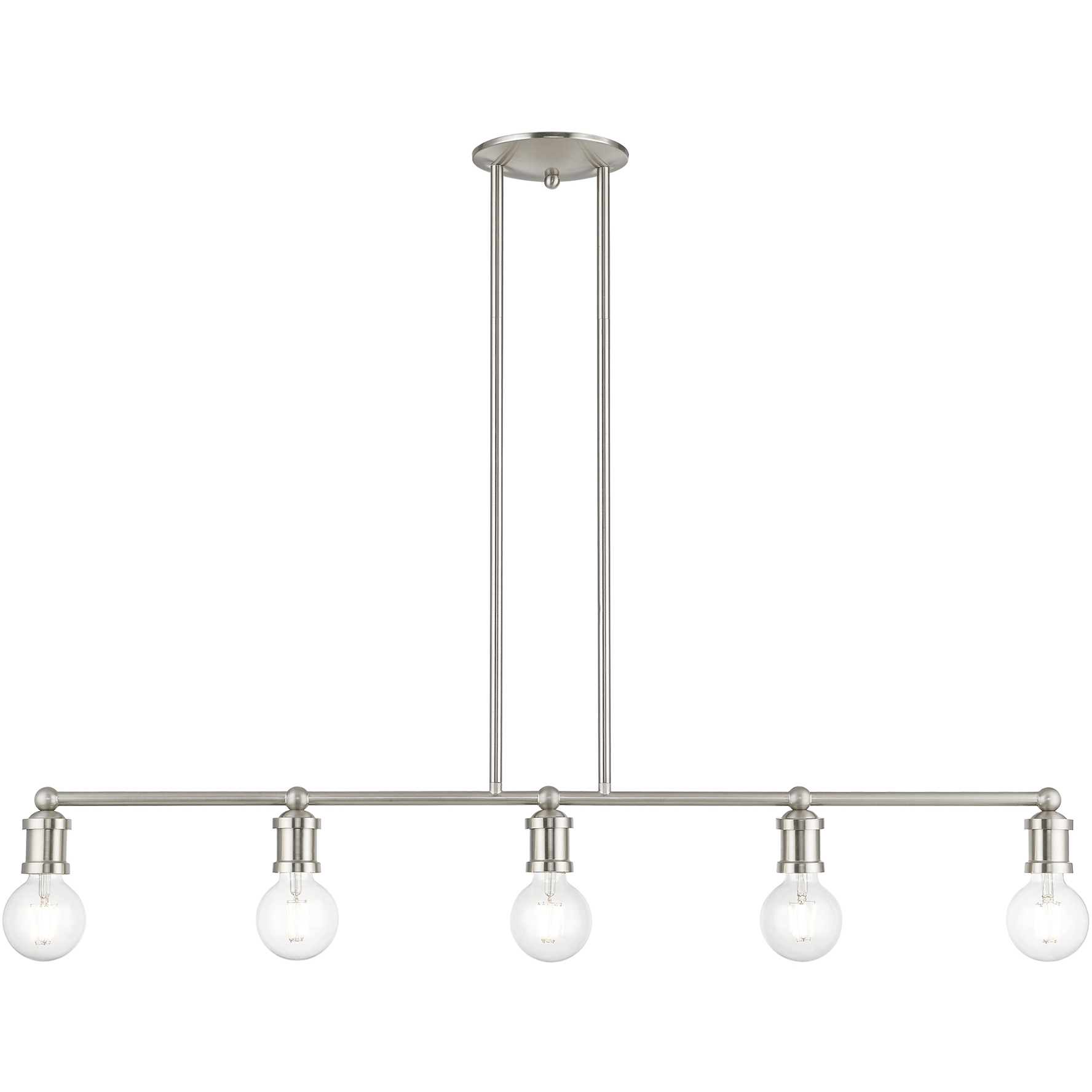 Lansdale 5 Light 40 inch Brushed Nickel Linear Chandelier Ceiling Light, Large