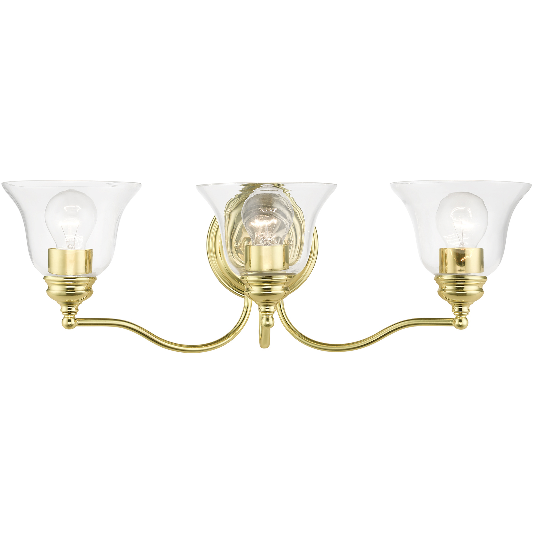 Moreland 3 Light 24 inch Polished Brass Vanity Sconce Wall Light