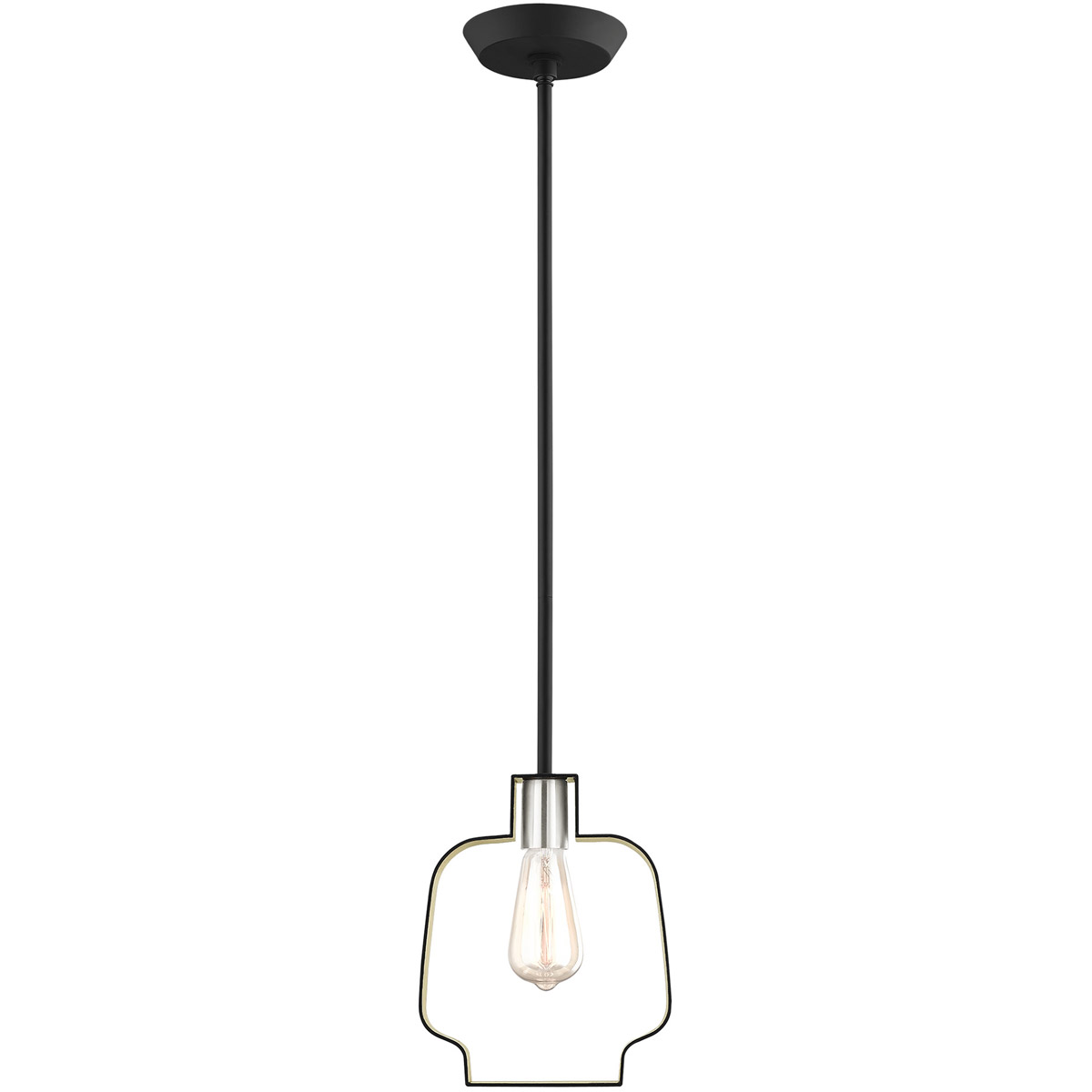 Meadowbrook 1 Light 8.25 inch Black with Brushed Nickel Accents Pendant Ceiling Light
