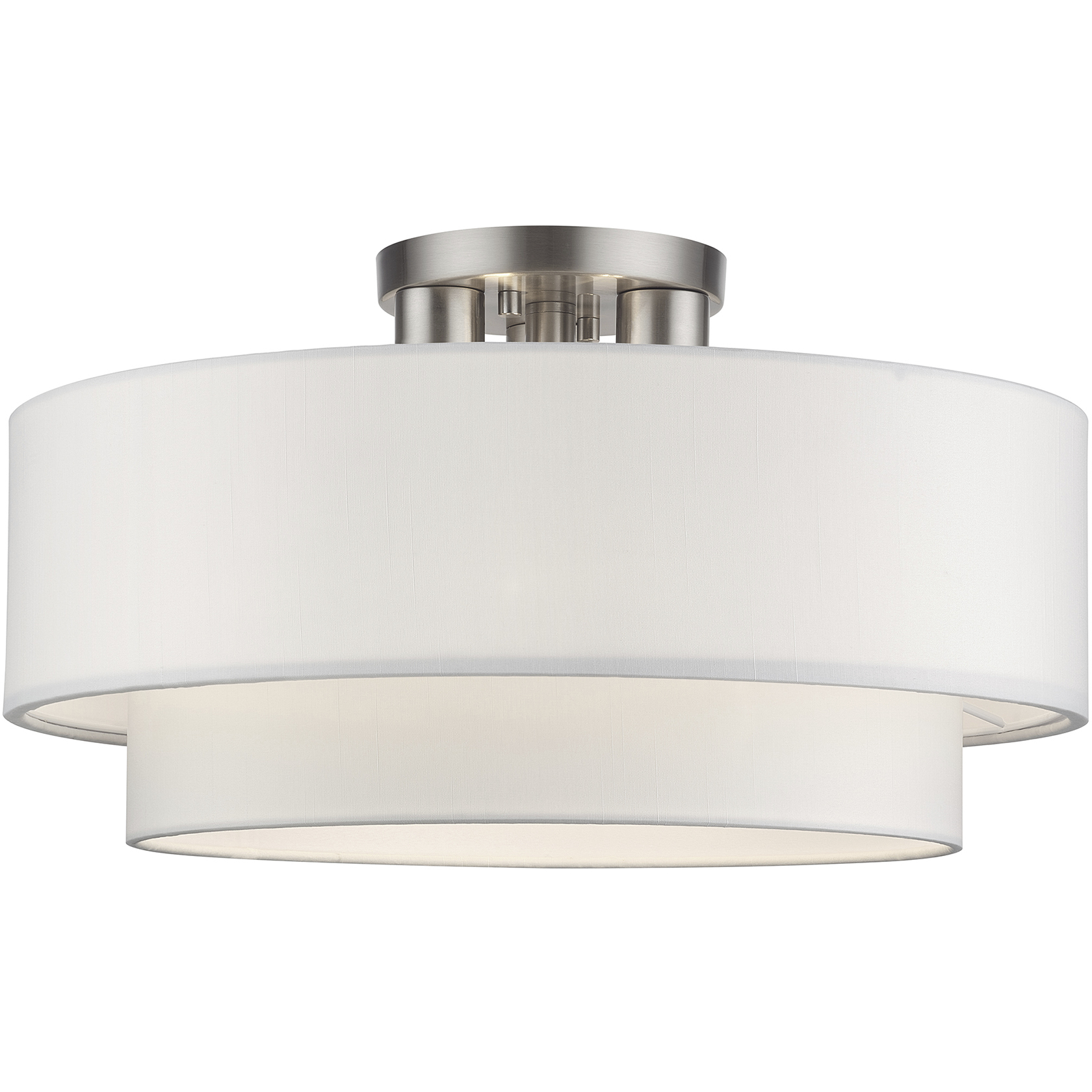 Manorwood 3 Light 18 inch Brushed Nickel Semi-Flush Ceiling Light