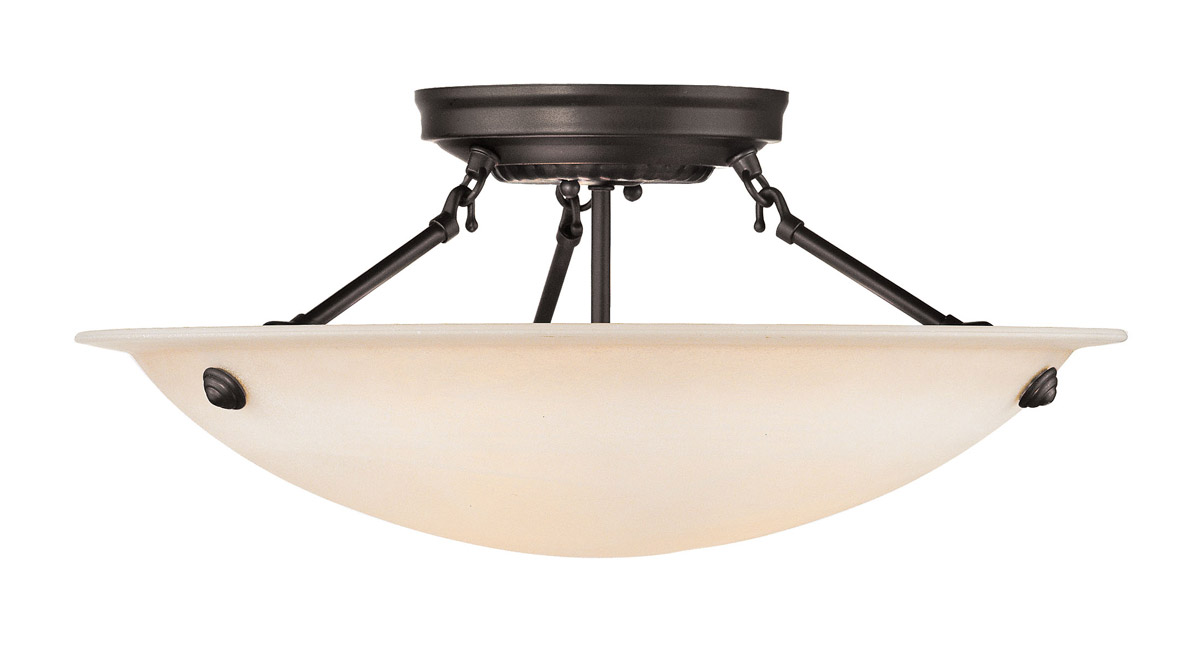 Oasis 3 Light 20 inch Bronze Semi-Flush Mount Ceiling Light