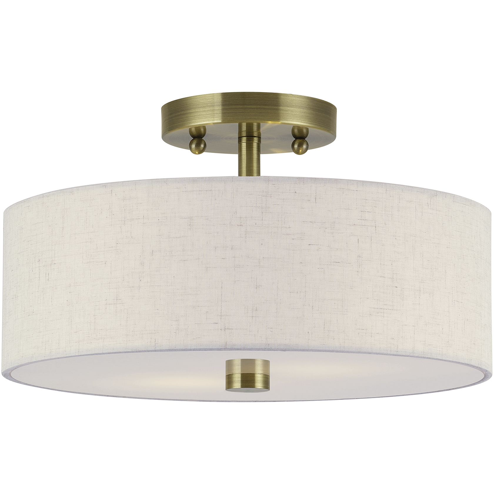 Livex Lighting 52134-01 Monroe 2 Light 13 inch Antique Brass Semi