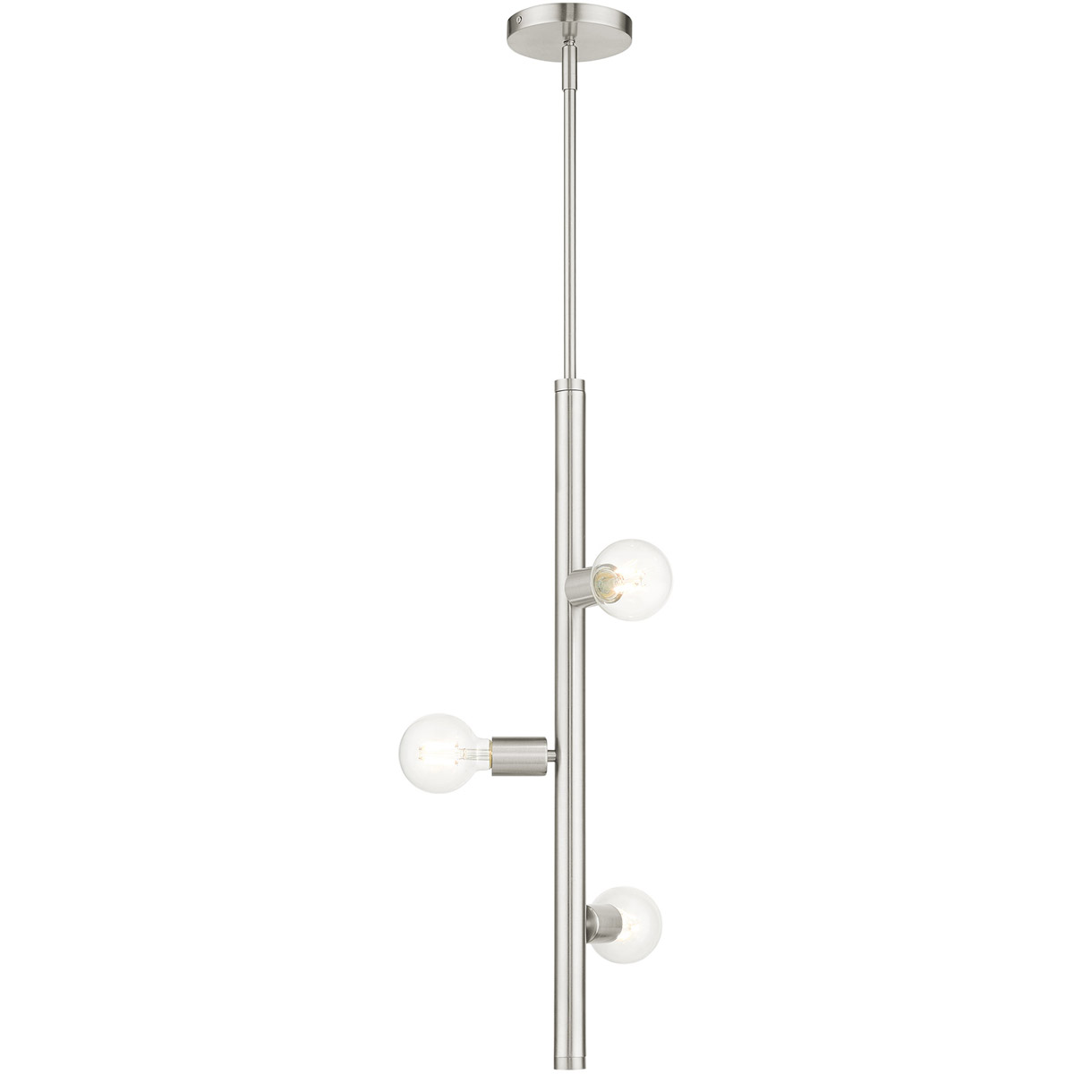 Bannister 3 Light 6 inch Brushed Nickel Pendant Ceiling Light