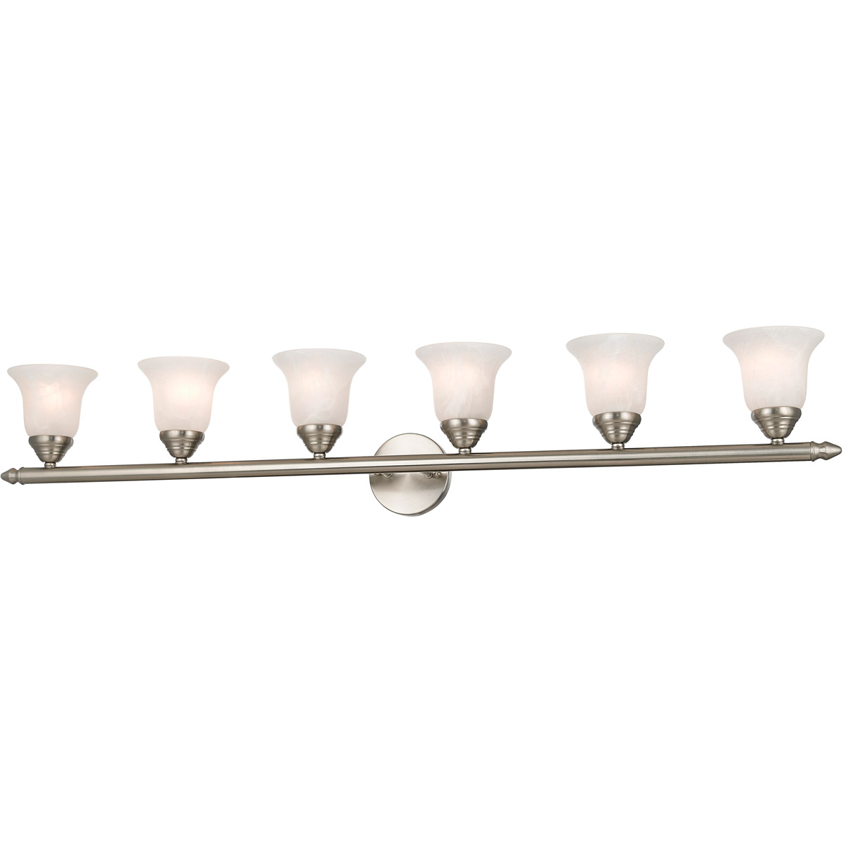 Neptune 6 Light 48 inch Brushed Nickel Bath Vanity Wall Light