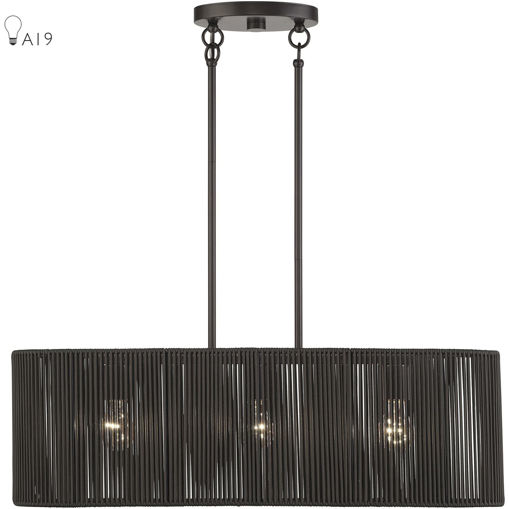 Acordia 3 Light 7 inch English Bronze Medium Linear Chandelier Ceiling Light, Medium