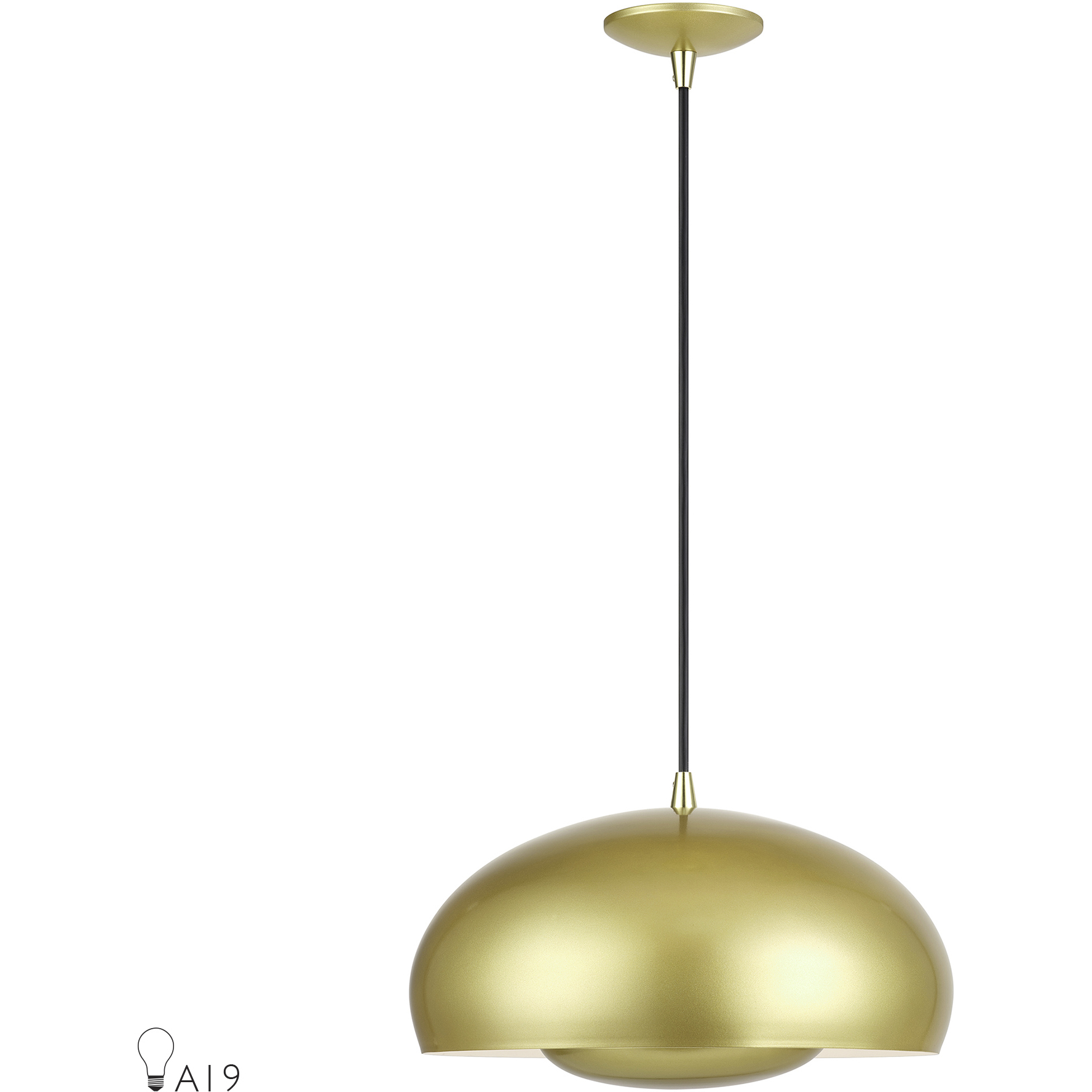 Domma 3 Light 17 inch Soft Gold with Polished Brass Accents Pendant Ceiling Light