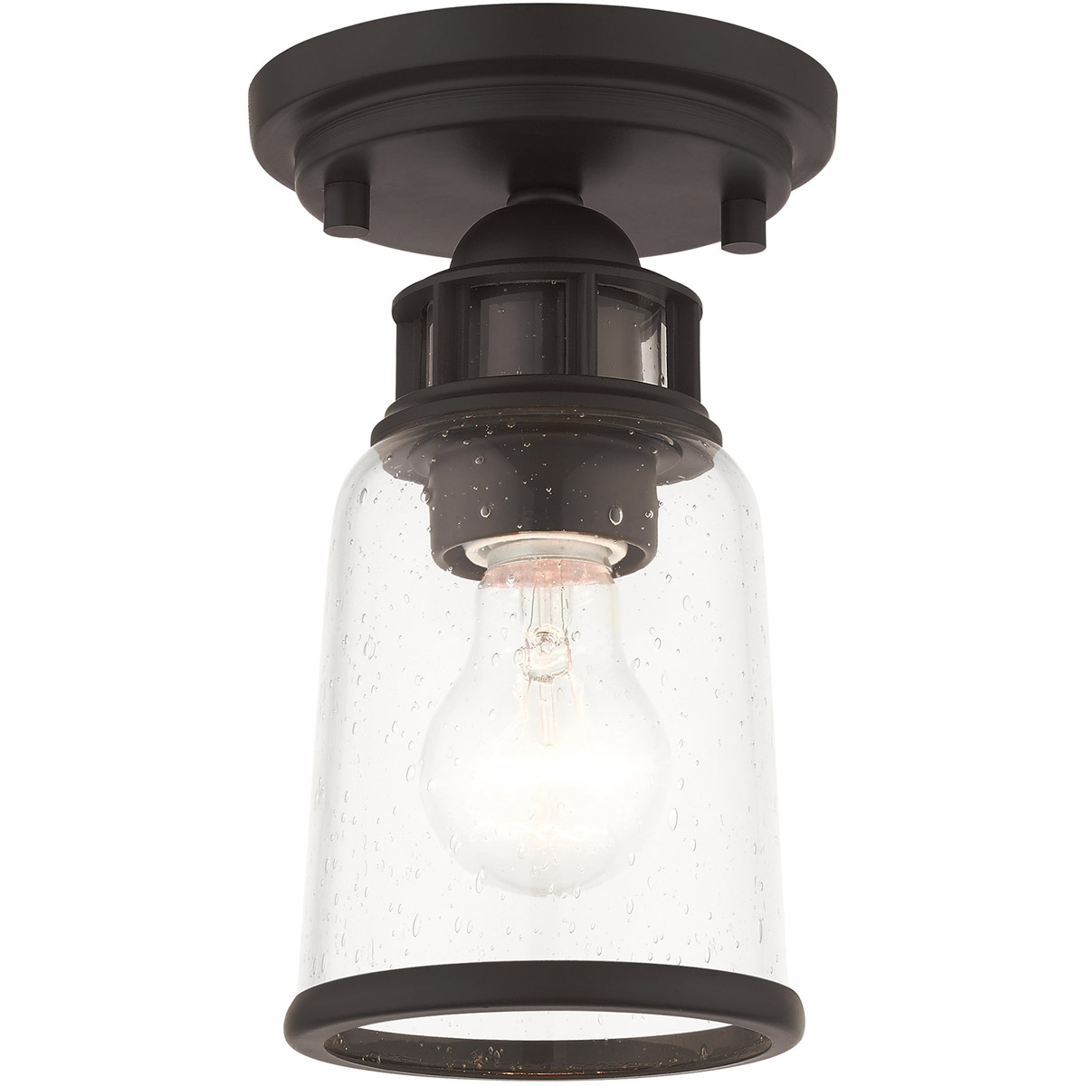 Lawrenceville 1 Light 5.13 inch Bronze Petite Semi-Flush Ceiling Light