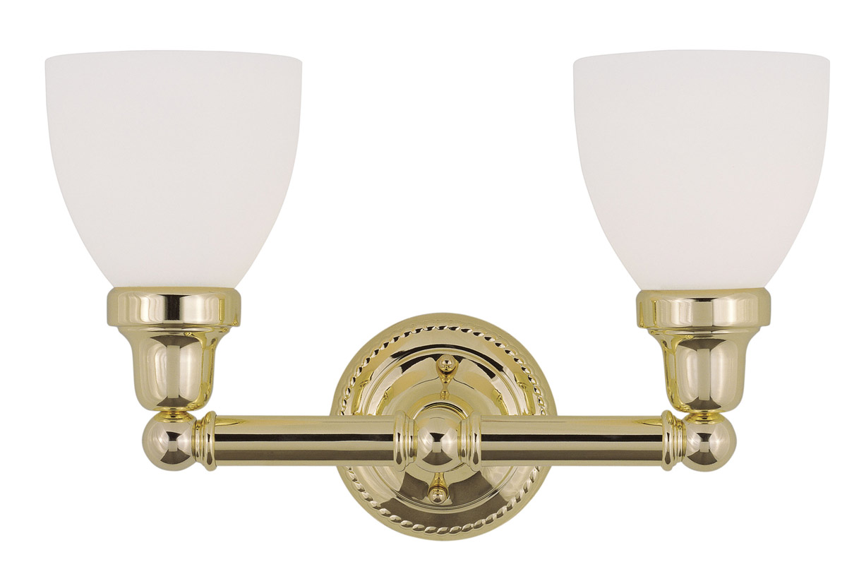Classic 2 Light 16 inch Polished Brass Bath Vanity Wall Light