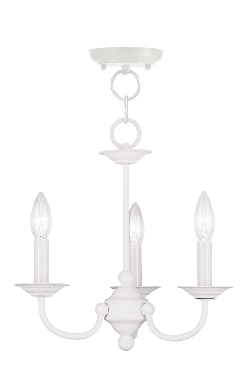 Home Basics 3 Light 14 inch White Mini Chandelier Ceiling Light