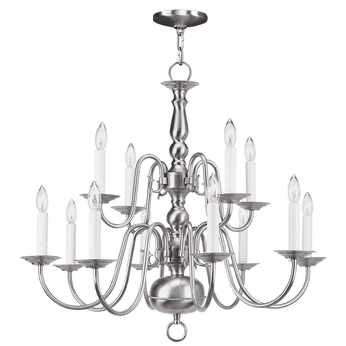 Livex Lighting 5012-91 Williamsburgh 12 Light 26 inch Brushed