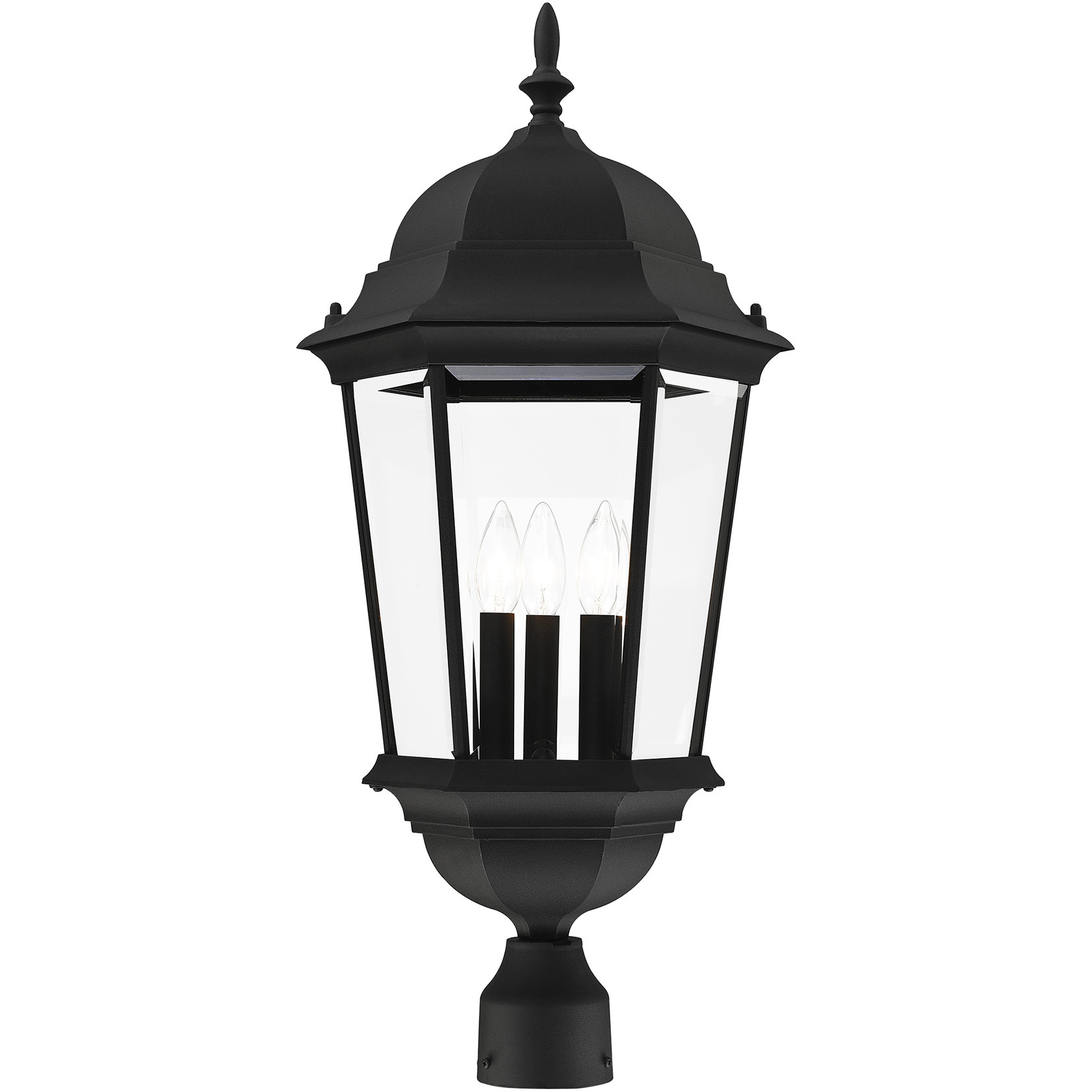 Hamilton 3 Light 28 inch Textured Black Outdoor Post Top Lantern