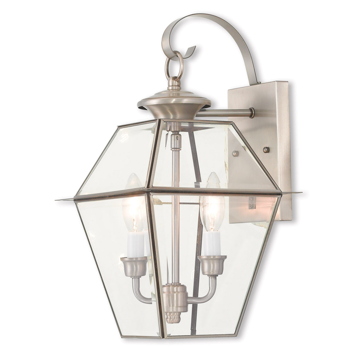 Westover 2 Light 16.5 inch Brushed Nickel Medium Outdoor Wall Lantern
