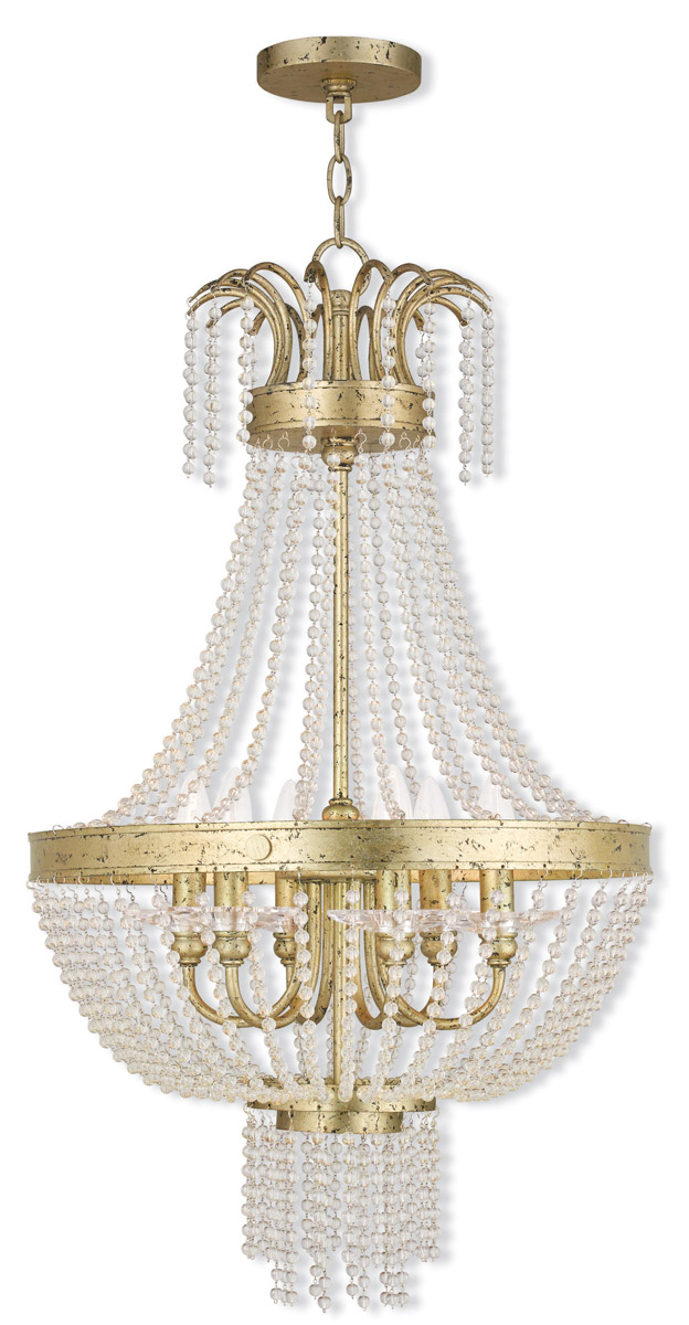 Valentina 6 Light 18.25 inch Hand Applied Winter Gold Pendant Ceiling Light