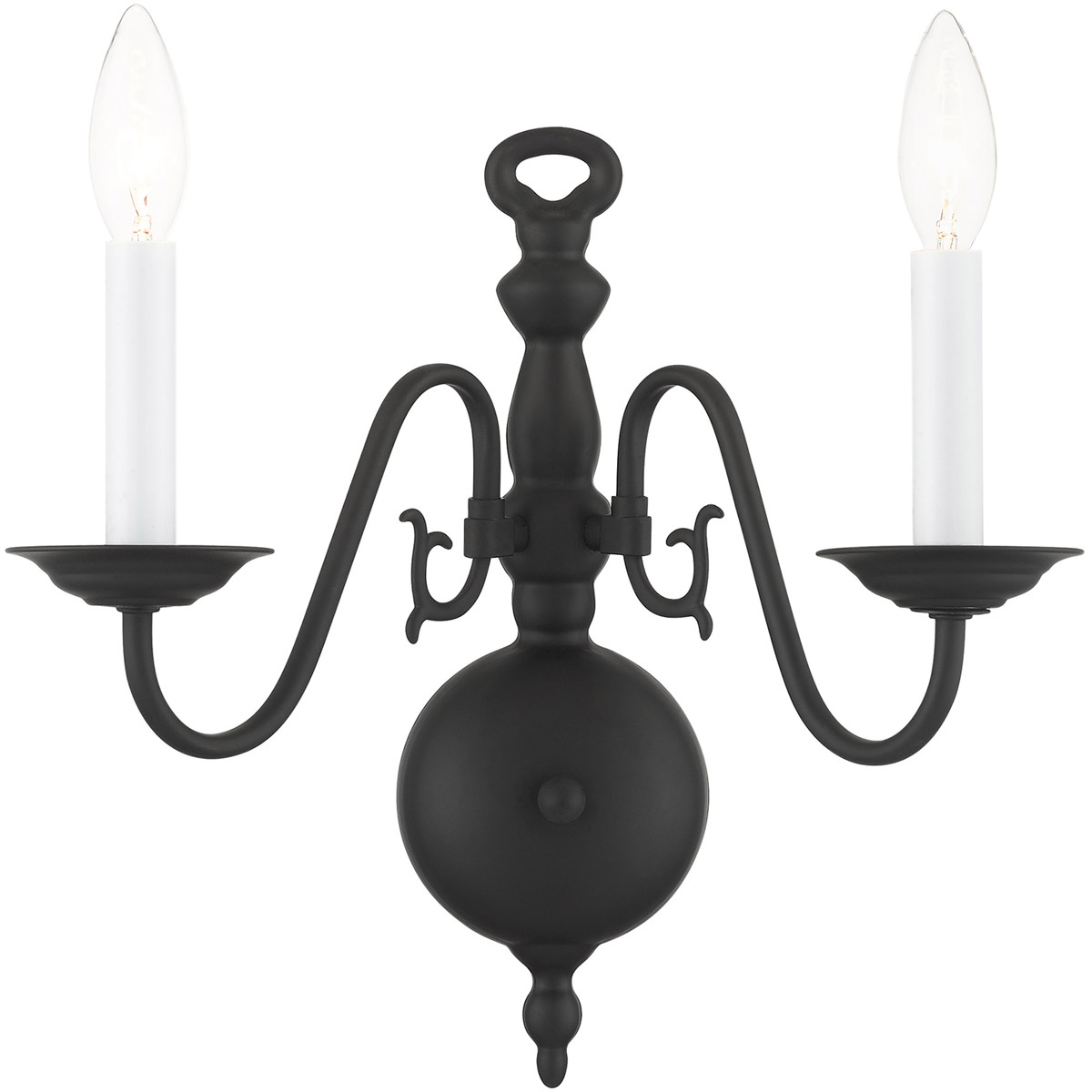 Williamsburgh 2 Light 12.75 inch Black Double Sconce Wall Light