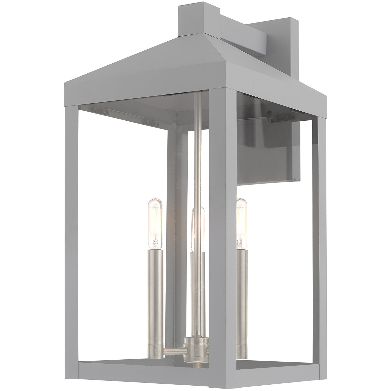 Nyack 3 Light 22 inch Nordic Gray Outdoor Wall Lantern