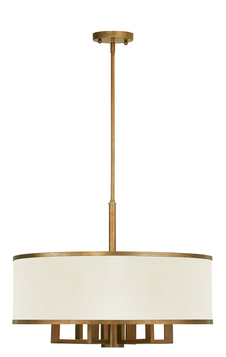 Park Ridge 7 Light 24 inch Hand Applied Antique Gold Leaf Pendant Chandelier Ceiling Light in Hand Painted Antique Gold Leaf