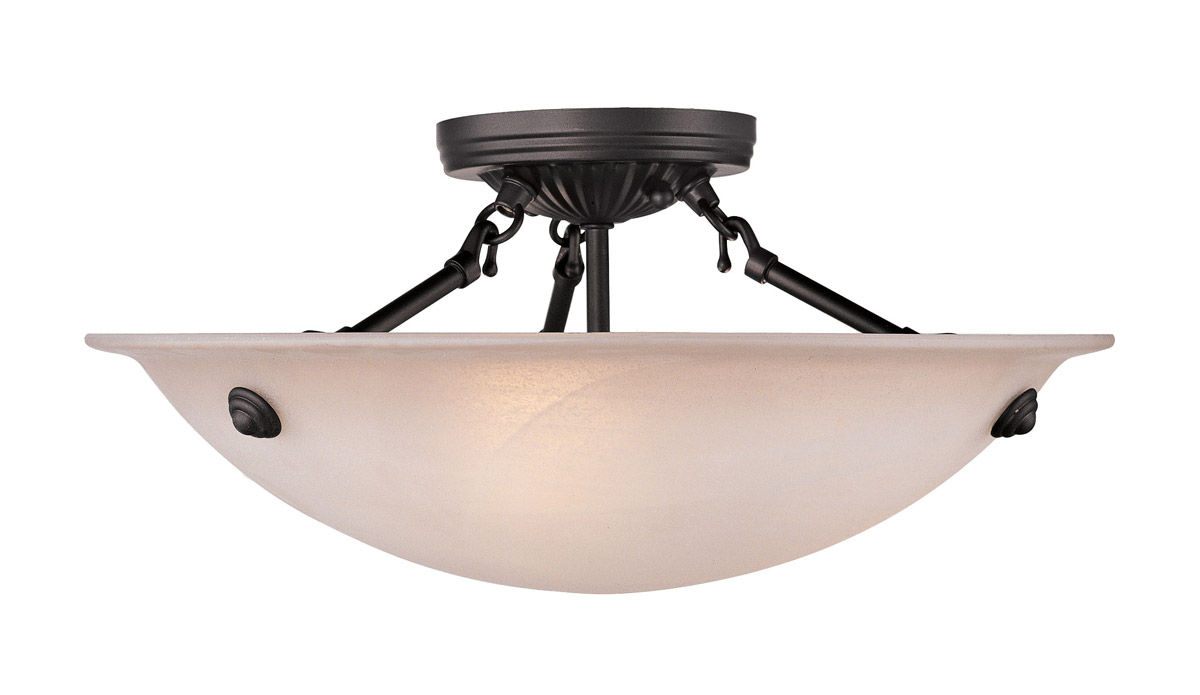 Oasis 3 Light 16 inch Bronze Semi-Flush Mount Ceiling Light