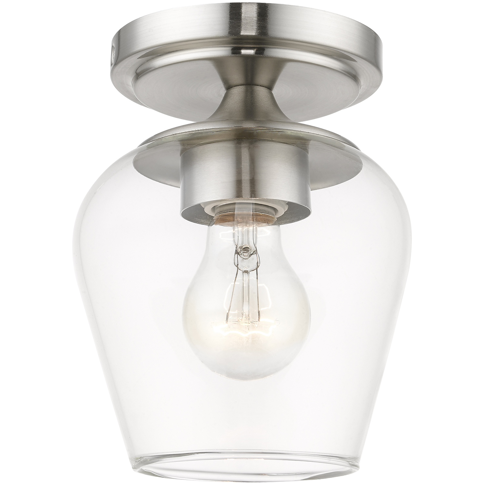 Willow 1 Light 5.75 inch Brushed Nickel Flush Mount Ceiling Light