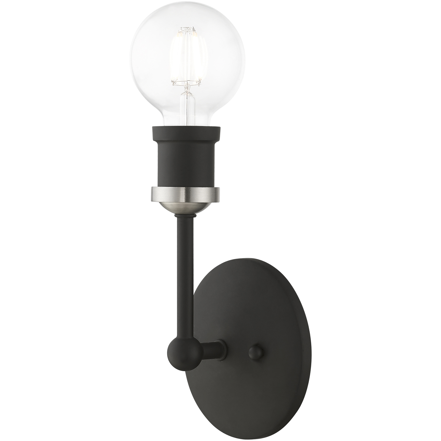 Lansdale 1 Light 5 inch Black with Brushed Nickel Accents ADA Vanity Sconce Wall Light