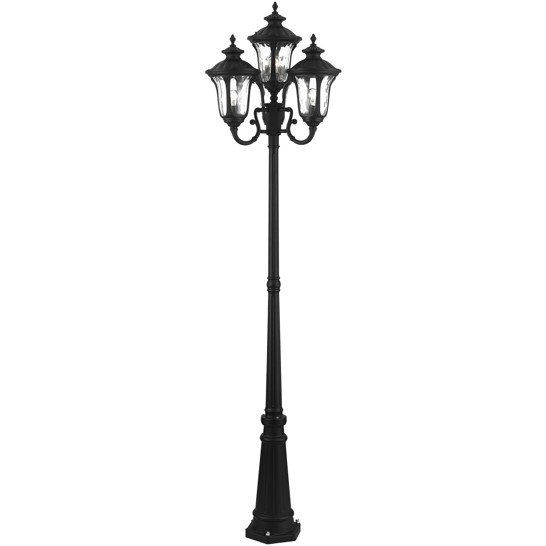 Oxford 4 Light 93 inch Textured Black Outdoor 4 Head Post