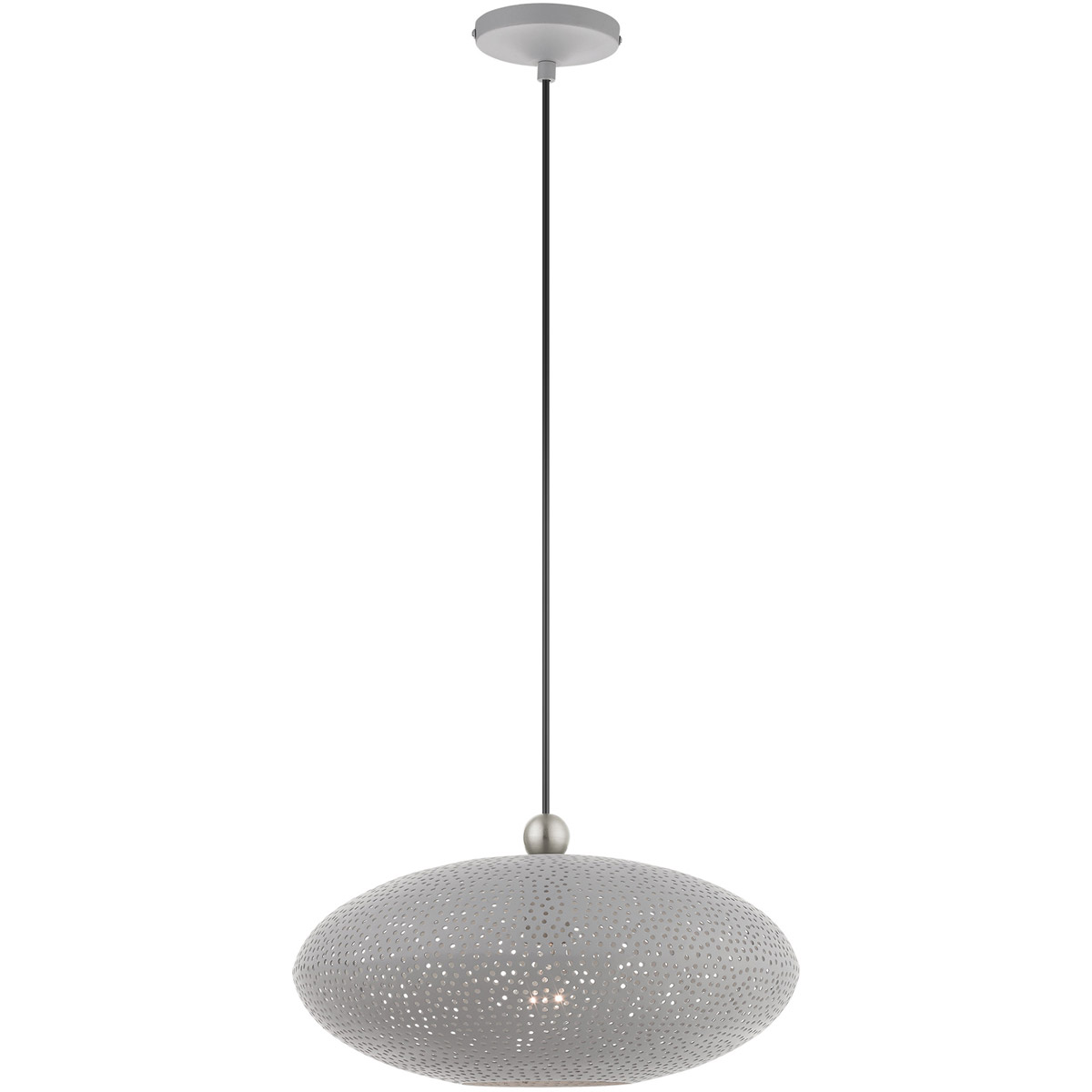 Dublin 1 Light 15.88 inch Nordic Gray with Brushed Nickel Accents Pendant Ceiling Light