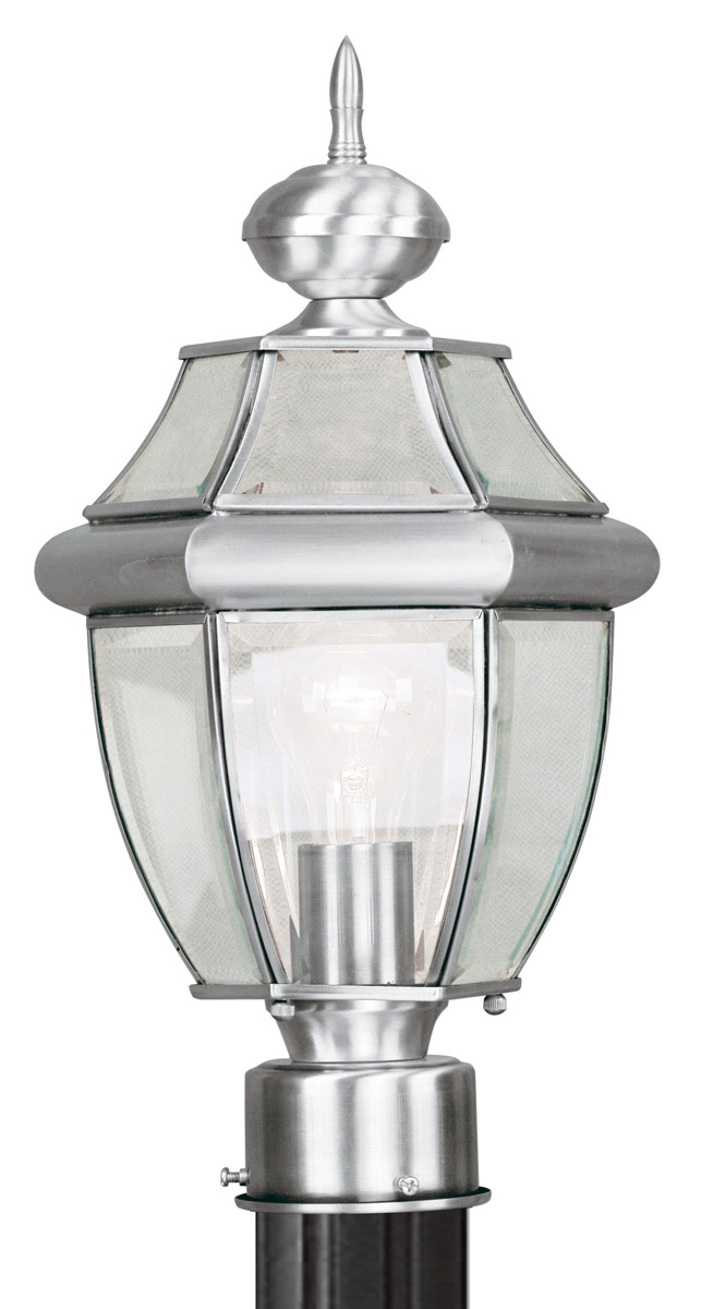 Monterey 1 Light 16.5 inch Brushed Nickel Outdoor Post Top Lantern