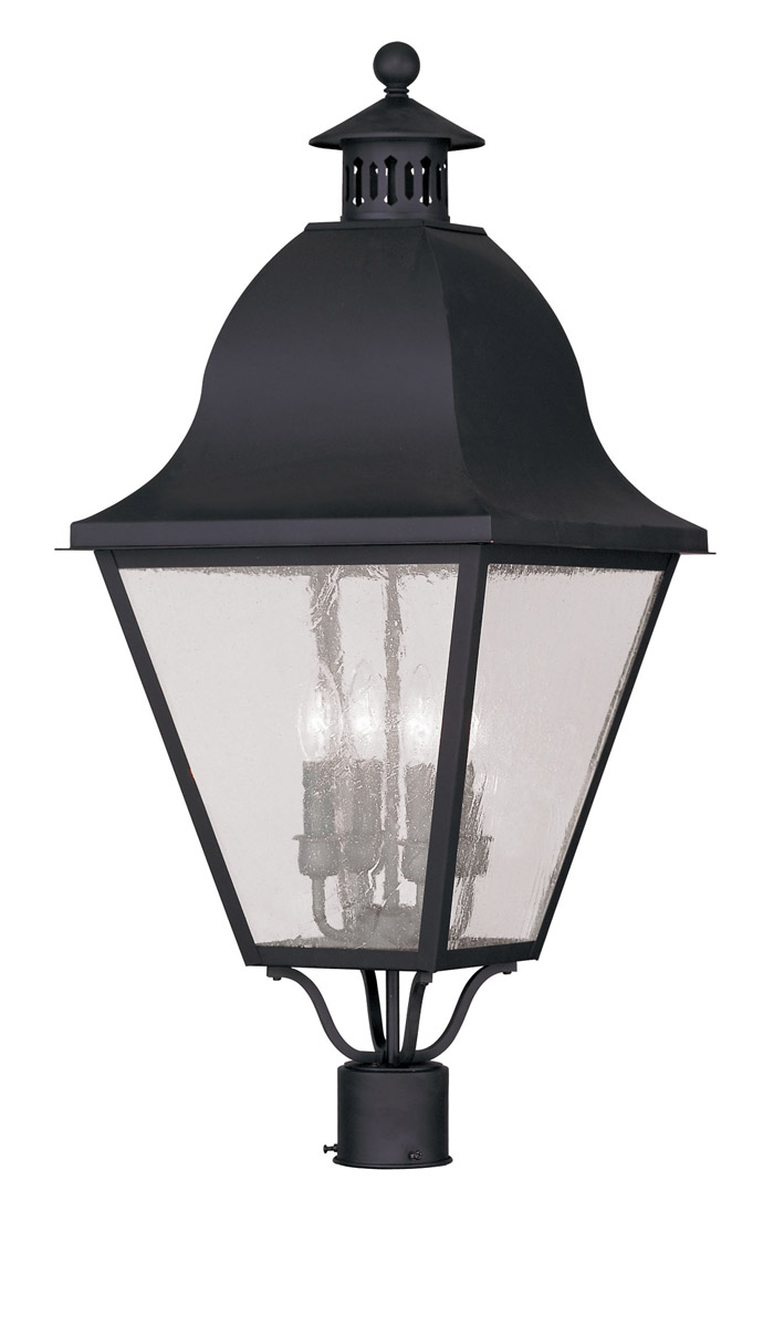 Amwell 4 Light 27.5 inch Black Outdoor Post Top Lantern