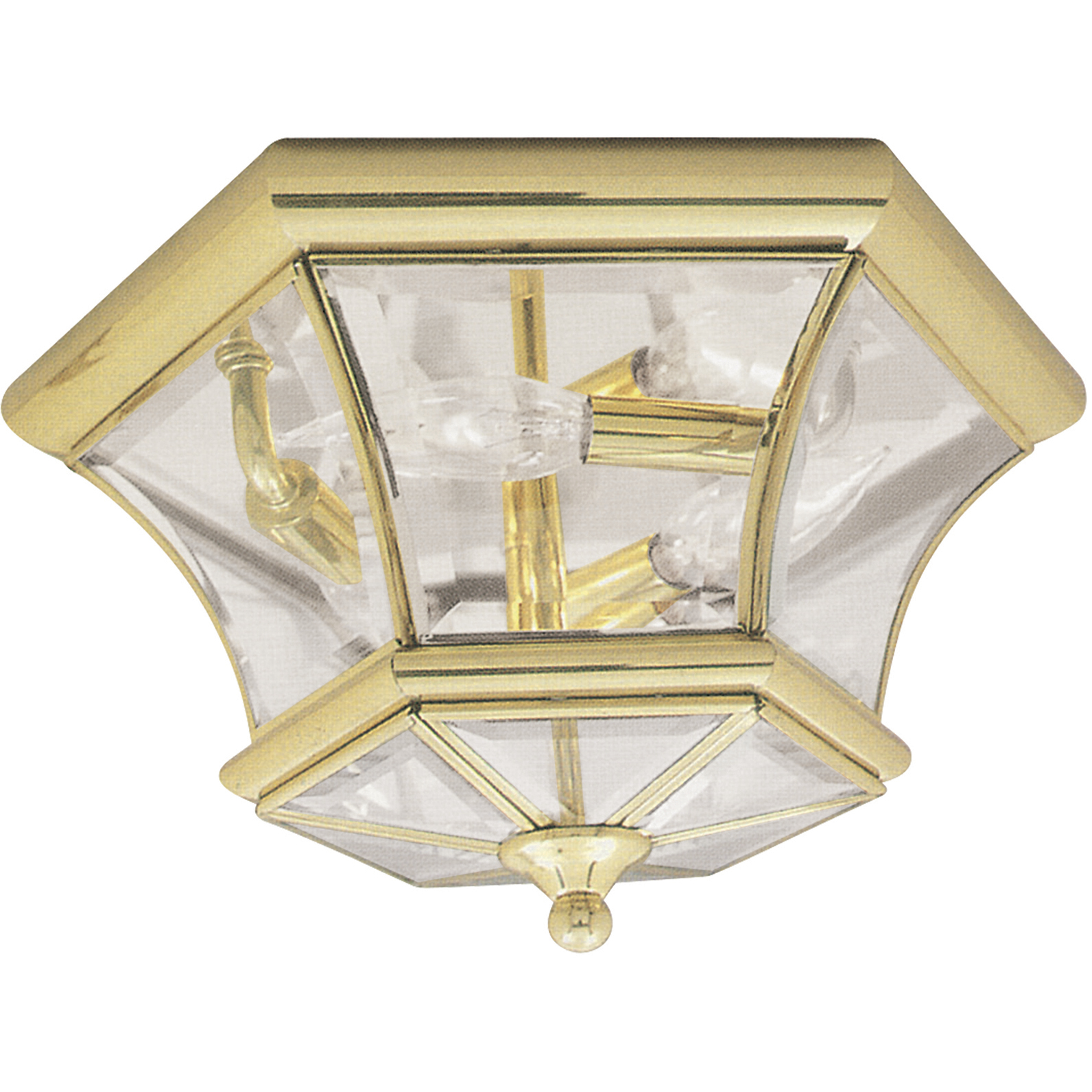 Monterey/Georgetown 3 Light 13 inch Polished Brass Outdoor Ceiling Mount