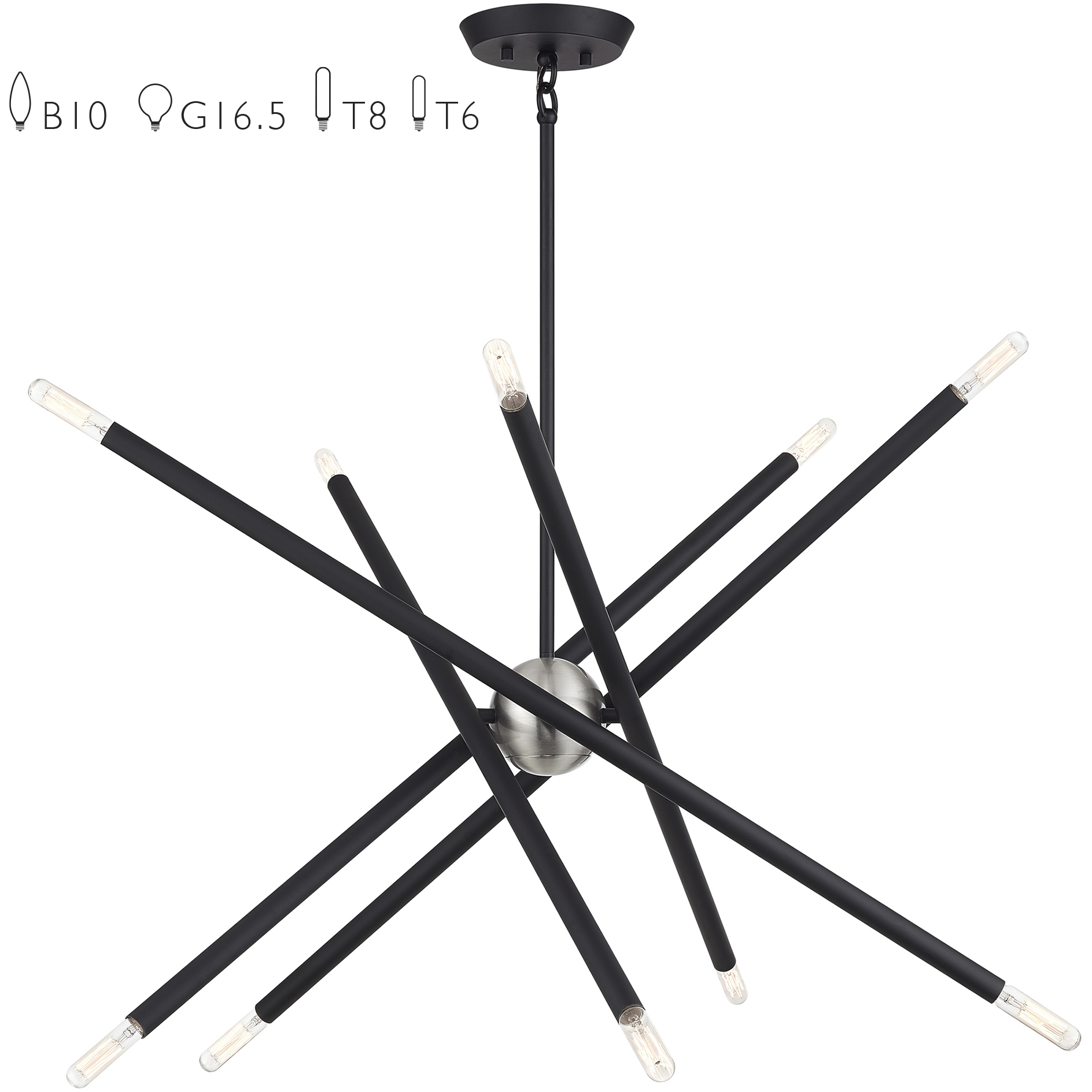 Soho 10 Light 28 inch Black Medium Chandelier Ceiling Light