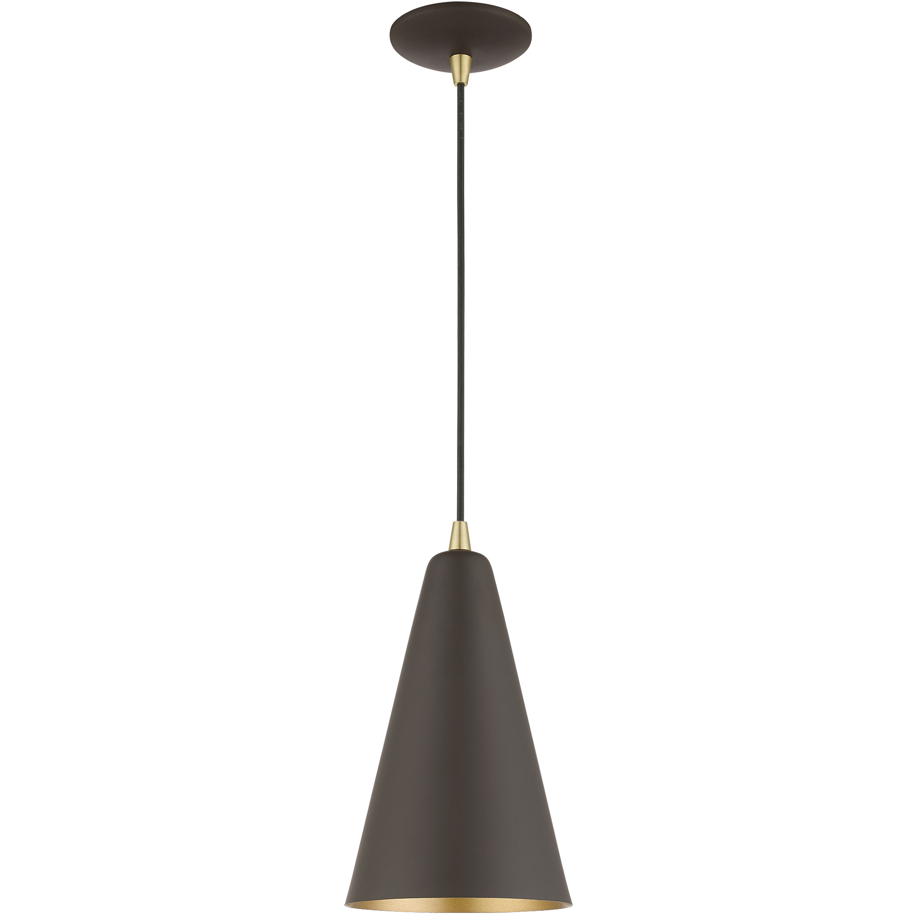 Dulce 1 Light 7.38 inch Bronze with Antique Brass Accents Mini Pendant Ceiling Light