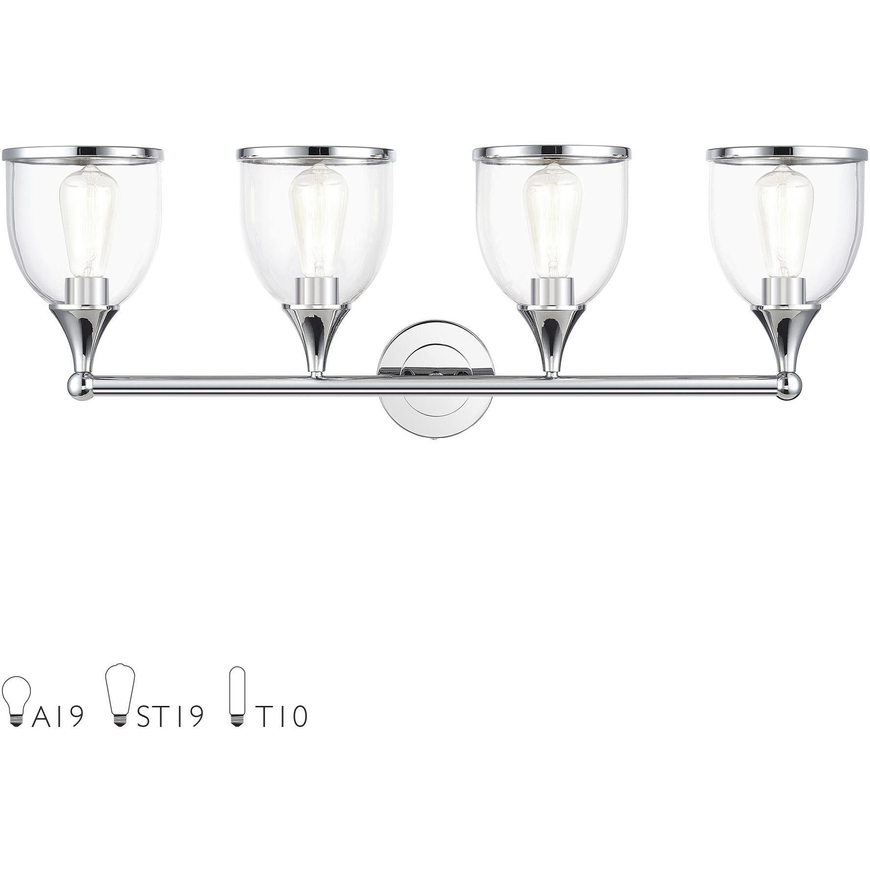Ashridge 4 Light 35.75 inch Polished Chrome Large Vanity Sconce Wall Light
