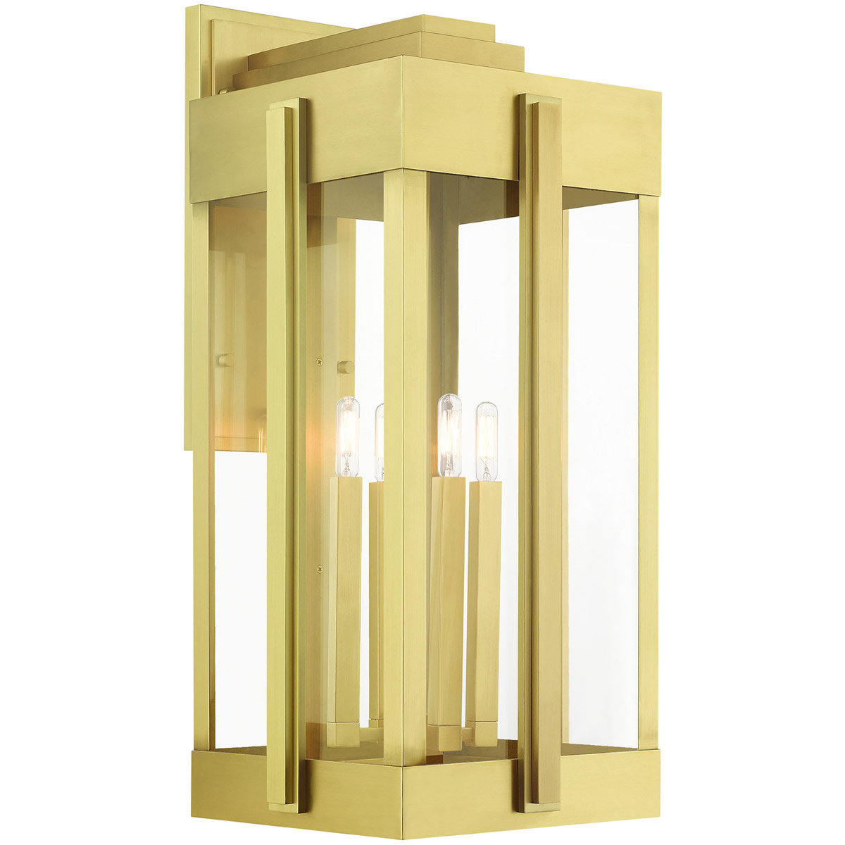 Lexington 4 Light 29 inch Natural Brass Outdoor Wall Lantern