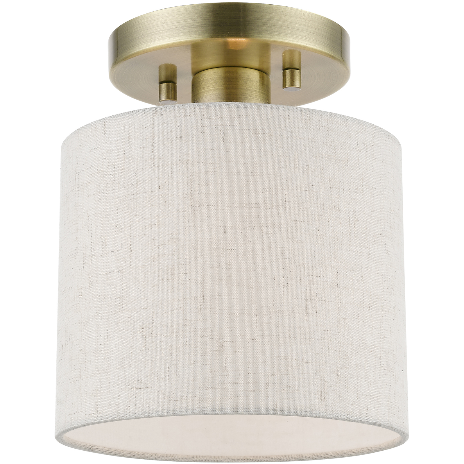 Blossom 1 Light 7 inch Antique Brass Petite Semi-Flush Ceiling Light, Petite
