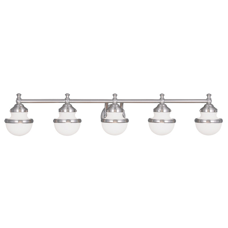 Oldwick 5 Light 42 inch Brushed Nickel Large Vanity Sconce Wall Light