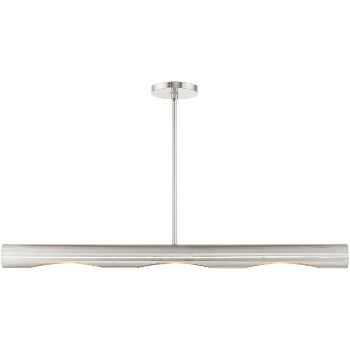 Novato 3 Light 42 inch Brushed Nickel Linear Chandelier Ceiling Light
