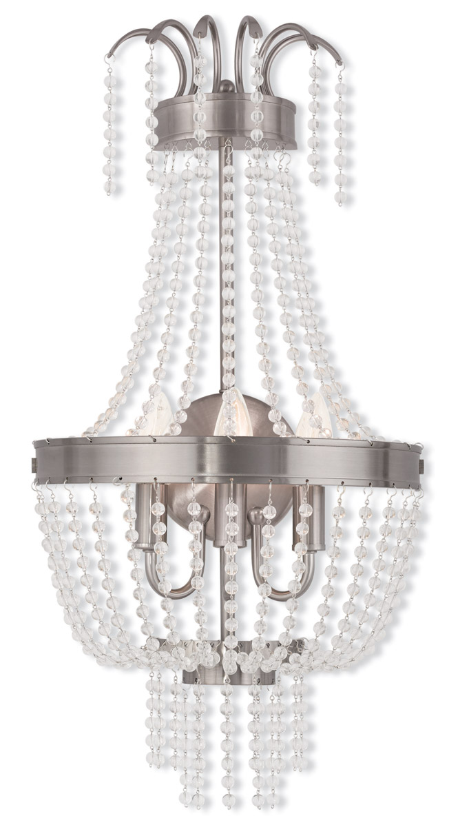 Valentina 3 Light 13 inch Brushed Nickel Wall Sconce Wall Light