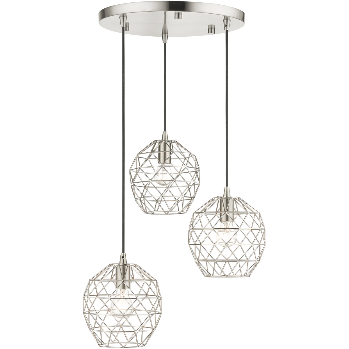 Paxten 3 Light 20 inch Brushed Nickel Pendant Ceiling Light
